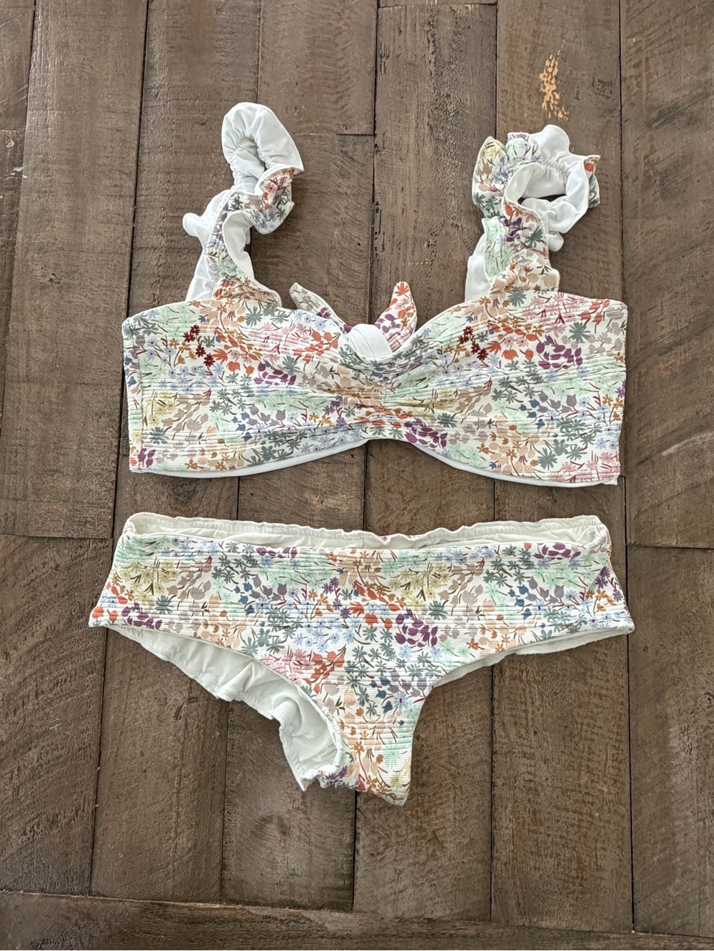 Shore Women’s Bikini with ruffle trim and straps